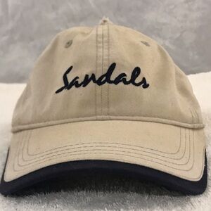 Gear for Sandals on Tan & Black Adjustable Travel & Beach Baseball Cap